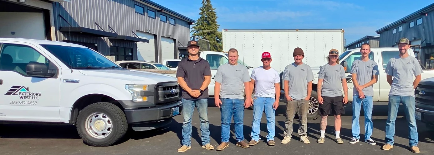 Exteriors West field crew on a local roof installation site